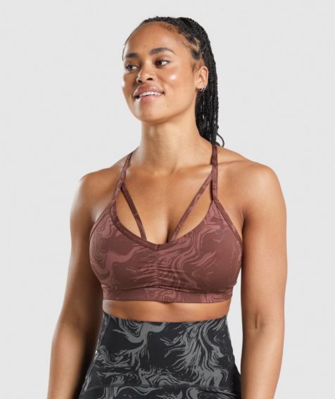 Women's Gymshark GS Power Sports Bra Dark Brown | CA 5N8D01